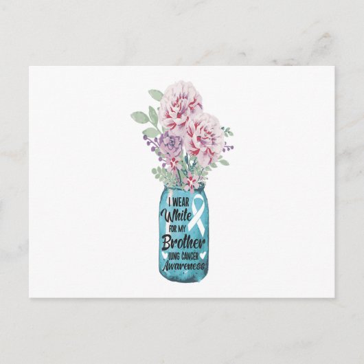 Ik Draag White voor mijn Bro Lung Cancer Awareness Aankondigingskaart (Voorkant)