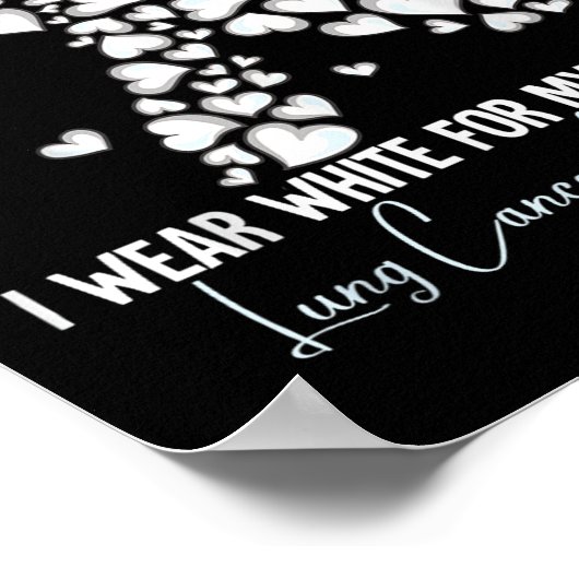 Ik Draag White voor mijn man Lung Cancer Awareness Poster (Hoek)
