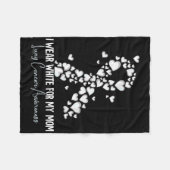 Ik Draag White voor mijn moeder longkanker Fleece Deken (Voorkant (Horizontaal))