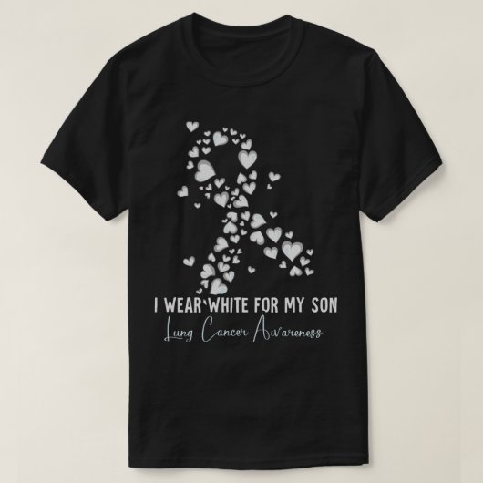 Ik Draag White voor My Son Lung Cancer Awareness T-shirt (Design voorkant)