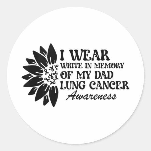 Ik Draag wit ter nagedachtenis aan mijn vader long Ronde Sticker (Voorkant)