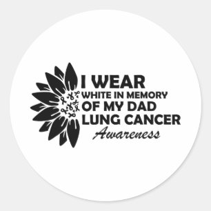 Ik Draag wit ter nagedachtenis aan mijn vader long Ronde Sticker