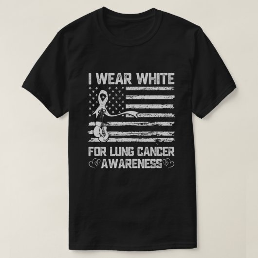 Ik Draag wit voor longkanker Awareness Month T-shirt (Design voorkant)