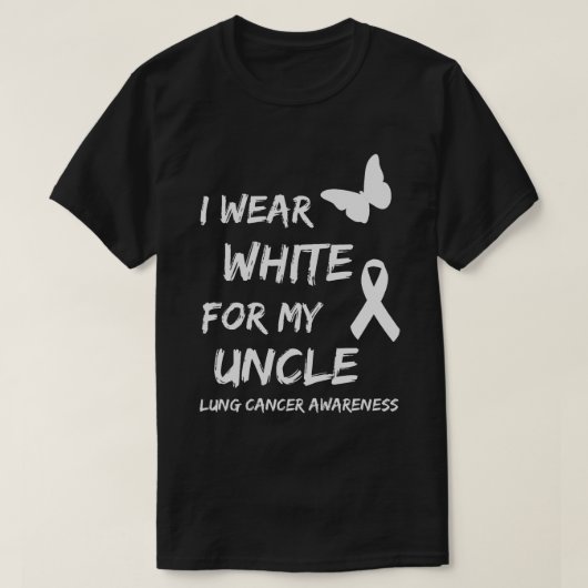 Ik Draag Wit Voor Mijn Oom Longkanker Bewustzijn B T-shirt (Design voorkant)