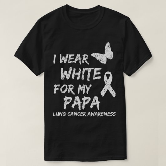 Ik draag wit voor mijn papa longkanker bewustzijns t-shirt (Design voorkant)