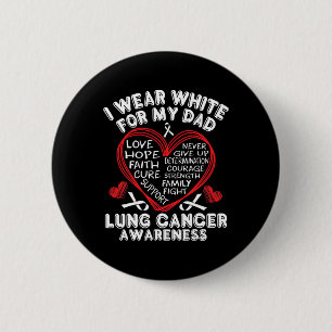 Ik Draag wit voor mijn vader hart longkanker bewus Ronde Button 5,7 Cm
