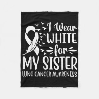 Ik Draag wit voor mijn zus longkanker Awarenes Fleece Deken