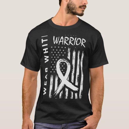 Ik Draag Witte Longkanker Warrior Mannen Vrouwen U T-shirt (Voorkant)