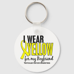 Ik Draag Yellow Boyvriend 10 Testiculaire kanker Sleutelhanger