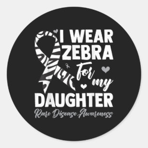 Ik Draag Zebra voor mijn dochter Zelden Zelden Zel Ronde Sticker
