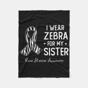Ik Draag Zebra voor mijn Zuster Zelden Zelden Ziek Fleece Deken