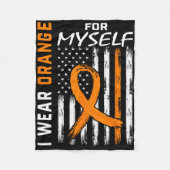 Ik Draag zelf Sinaasappel voor leukemie kankerprij Fleece Deken (Voorkant)