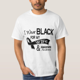 Ik Draag zwart voor mijn vrouw 42 Melanoma T-shirt