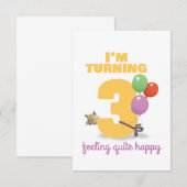 Ik draai 3 Gelukkige Verjaardagskaart RSVP Kaartje (Voorkant / Achterkant)