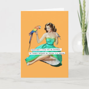 Ik draai mijn echtgenoot op mijn geboortecard af kaart