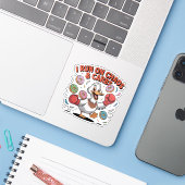Ik draai op chaos en koolhydraten Grappige eend Sticker (Laptop met iPhone)
