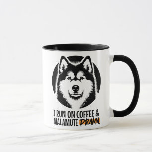 Ik Draai Op Koffie & Malamute-drama Voor Hondenbez Mok