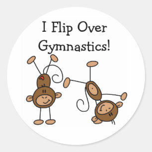 Ik draai over gymnastiek ronde sticker