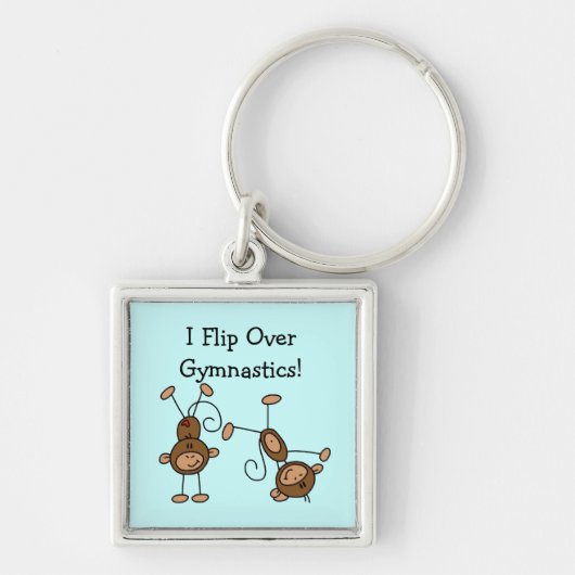 Ik draai over Gymnastiek Tshirts en geschenken Sleutelhanger (Voorkant)