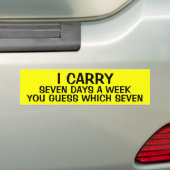 IK DRAG 7 DAGEN PER WEEK BUMPERSTICKER (Op auto)