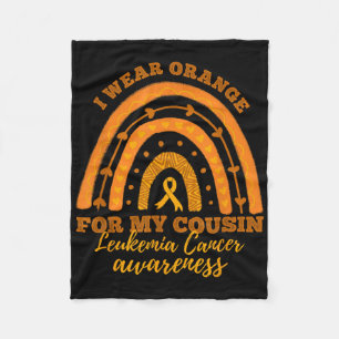 Ik dragen oranje voor mijn neef Leukemie Kanker Aw Fleece Deken