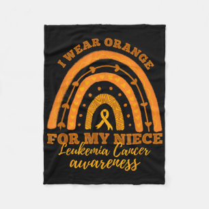 Ik dragen oranje voor mijn nichtje Leukemie Kanker Fleece Deken