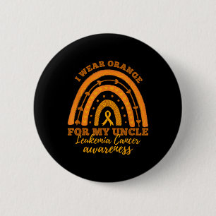 Ik dragen oranje voor mijn oom Leukemie Kanker bew Ronde Button 5,7 Cm