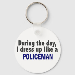 Ik dress op als een politieman sleutelhanger
