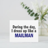 Ik dress op als een postbode briefkaart (Staand voorkant)