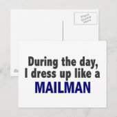 Ik dress op als een postbode briefkaart (Voorkant / Achterkant)
