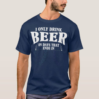 Ik drink alleen bier 70s retro t-shirt