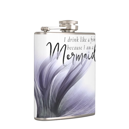 Ik Drink als een vis omdat ik een zeemeermin ben | Heupfles (Rechts)