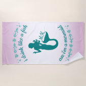 Ik Drink als een viskuz ik ben een mermaïde vun-mo Strandlaken (Voorkant)