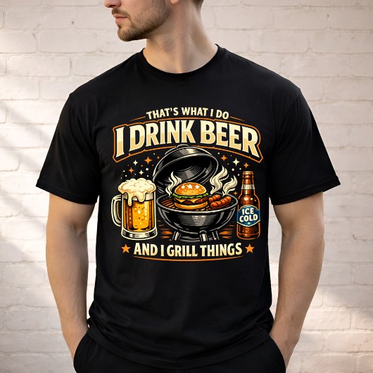 Ik drink bier en grill dingen T-shirt