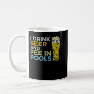 Ik Drink bier en peul in pools Funny Grunge Koffiemok