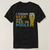 Ik Drink bier en peul in pools Funny Grunge  T-shirt (Design voorkant)