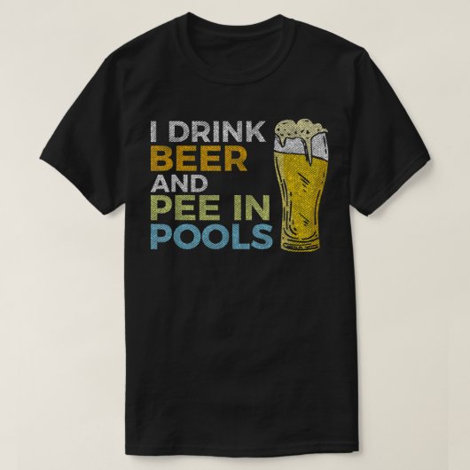 Ik Drink bier en peul in pools Funny Grunge T-shirt (Design voorkant)