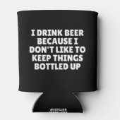 Ik Drink bier omdat ik dingen niet graag houd Blikjeskoeler (Achterkant)