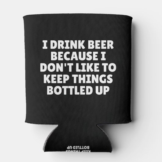 Ik Drink bier omdat ik dingen niet graag houd Blikjeskoeler (Achterkant)