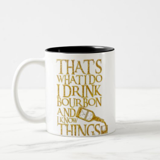 Ik Drink Bourbon en ik ken dingen grappig Drink Tweekleurige Koffiemok (Links)
