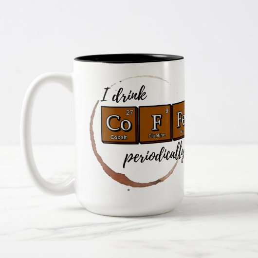 "Ik drink CoFFe periodiek" 15 oz koffie mok (Links)