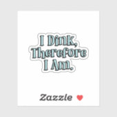 Ik drink, daarom ben ik Blue Pickleball Sticker (Vel)