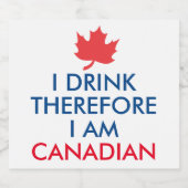 Ik Drink daarom ben ik Canadees Bier Etiket (Enkel label)