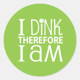 Ik drink daarom ben ik pickleball ronde sticker
