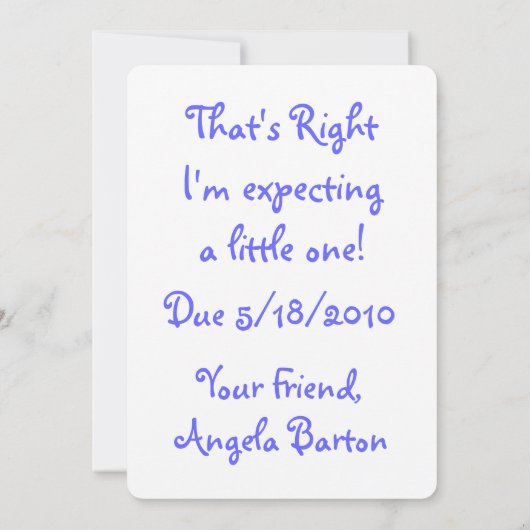 Ik Drink de aankondiging van de waterzwangerschap (Achterkant)