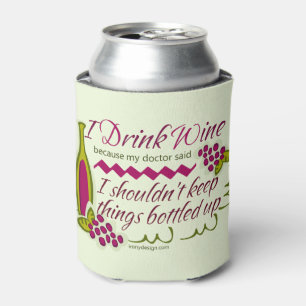 Ik Drink de citaat van de grappige wijn Blikjeskoeler