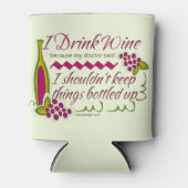 Ik Drink de citaat van de grappige wijn Blikjeskoeler (Voorkant)