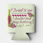 Ik Drink de citaat van de grappige wijn Blikjeskoeler (Achterkant)