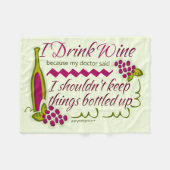 Ik Drink de citaat van de grappige wijn Fleece Deken (Voorkant (Horizontaal))