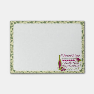 Ik Drink de citaat van de grappige wijn Post-it® Notes